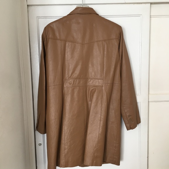Women’s XL leather 3/4 length coat - Picture 2 of 2